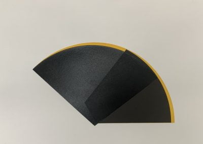 Abstract black and yellow geometric artwork