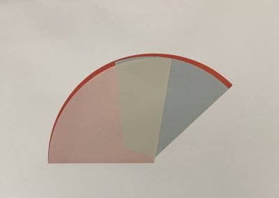 Abstract geometric shapes with red outline