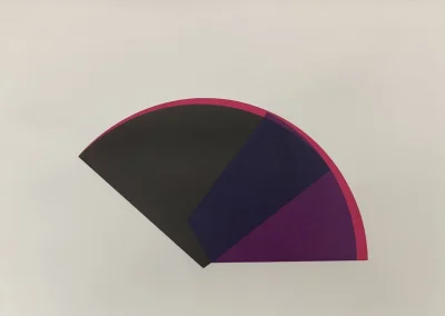 Abstract geometric fan with colorful sections