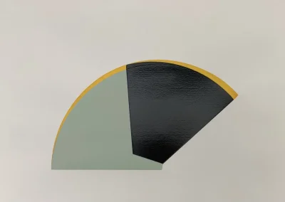 Colorful geometric semicircle wall art