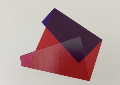 Abstract geometric shapes in red and purple