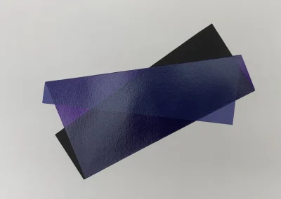 Abstract geometric violet and black shapes